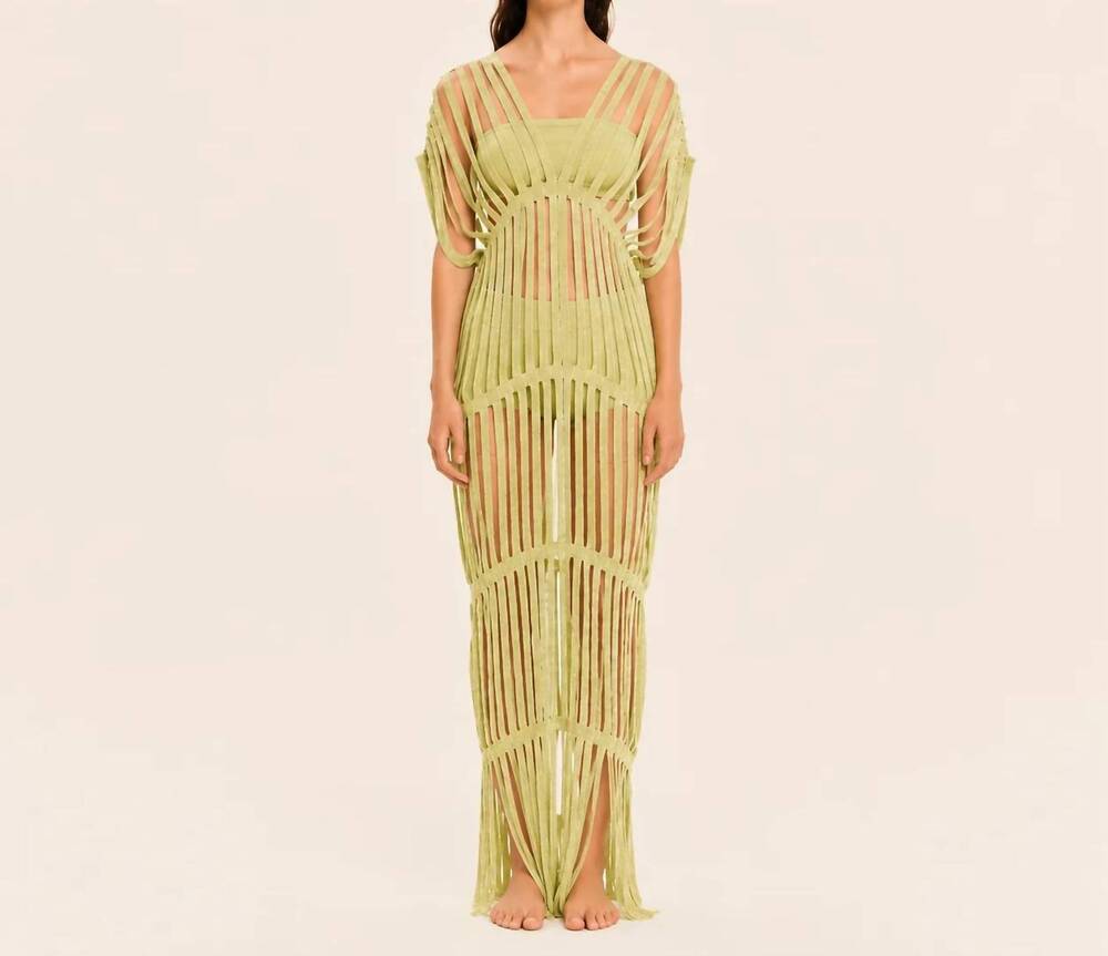 NEW KOURBELA sunshine nest knit tunic dress in silver lime